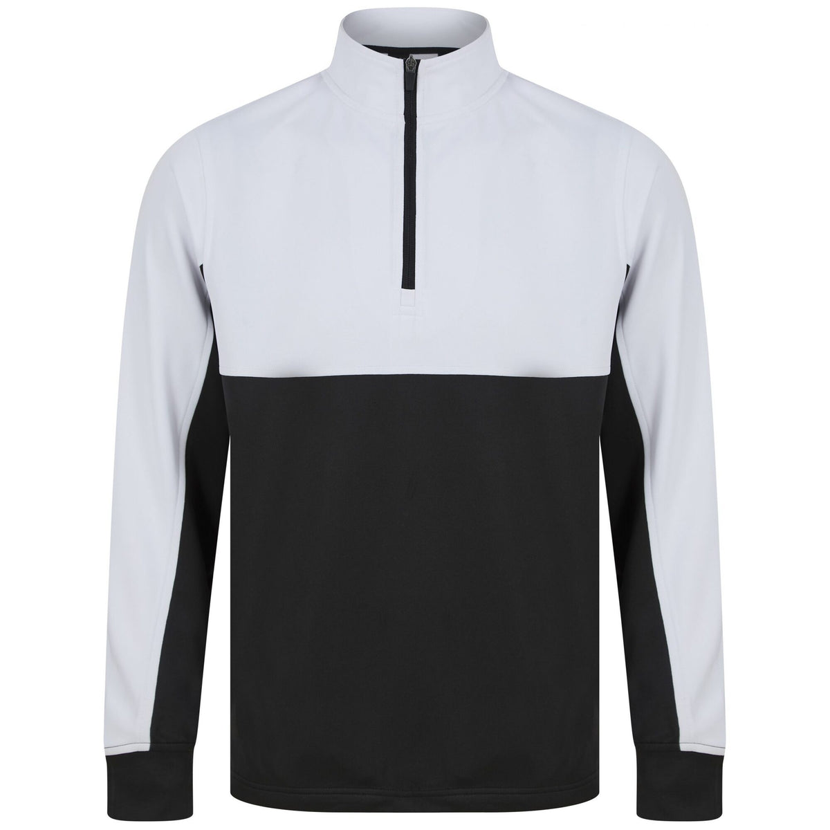 Black-White - Front - Finden & Hales Childrens-Kids Quarter Zip Track Top