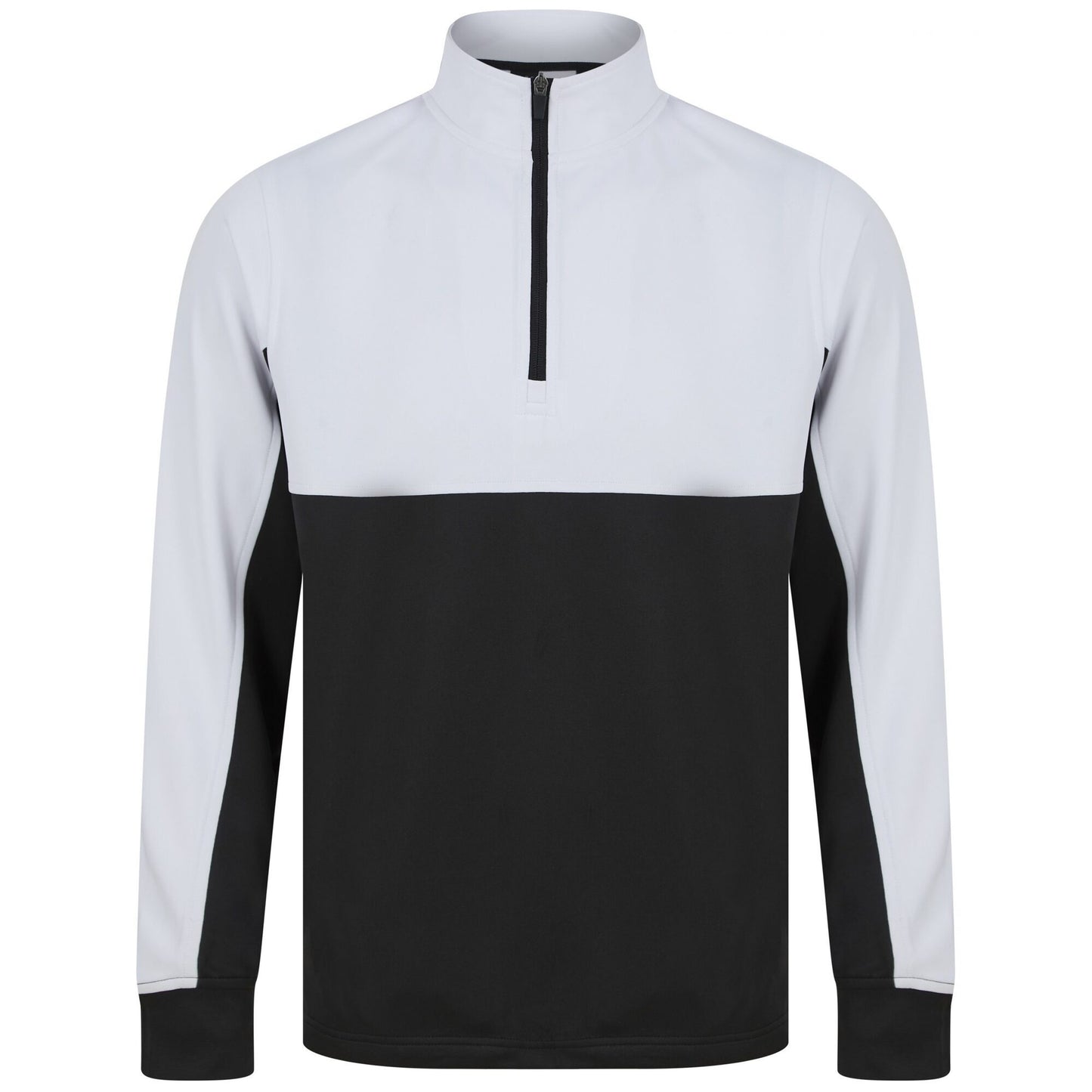 Black-White - Front - Finden & Hales Childrens-Kids Quarter Zip Track Top