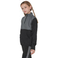 Black-Gunmetal Grey - Back - Finden & Hales Childrens-Kids Quarter Zip Track Top