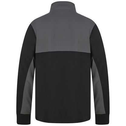 Black-Gunmetal Grey - Side - Finden & Hales Childrens-Kids Quarter Zip Track Top