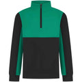 Black-Emerald - Front - Finden & Hales Childrens-Kids Quarter Zip Track Top