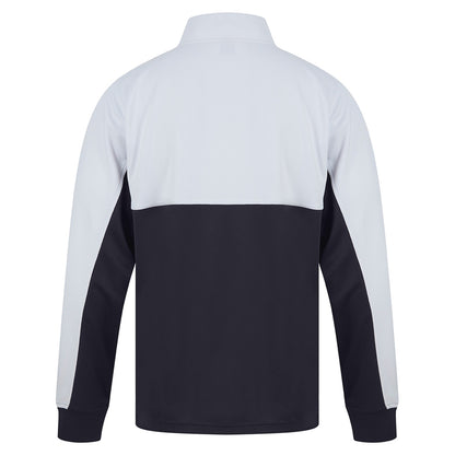 Navy-White - Back - Finden & Hales Mens Quarter Zip Track Top