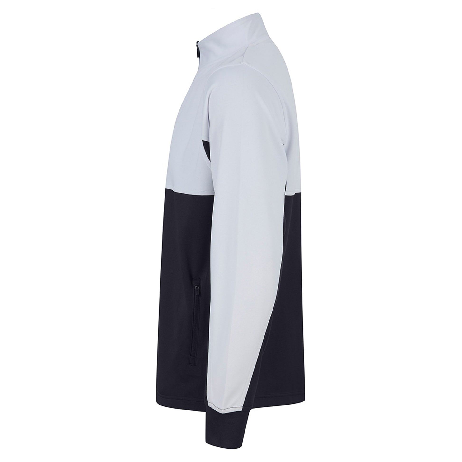 Navy-White - Side - Finden & Hales Mens Quarter Zip Track Top