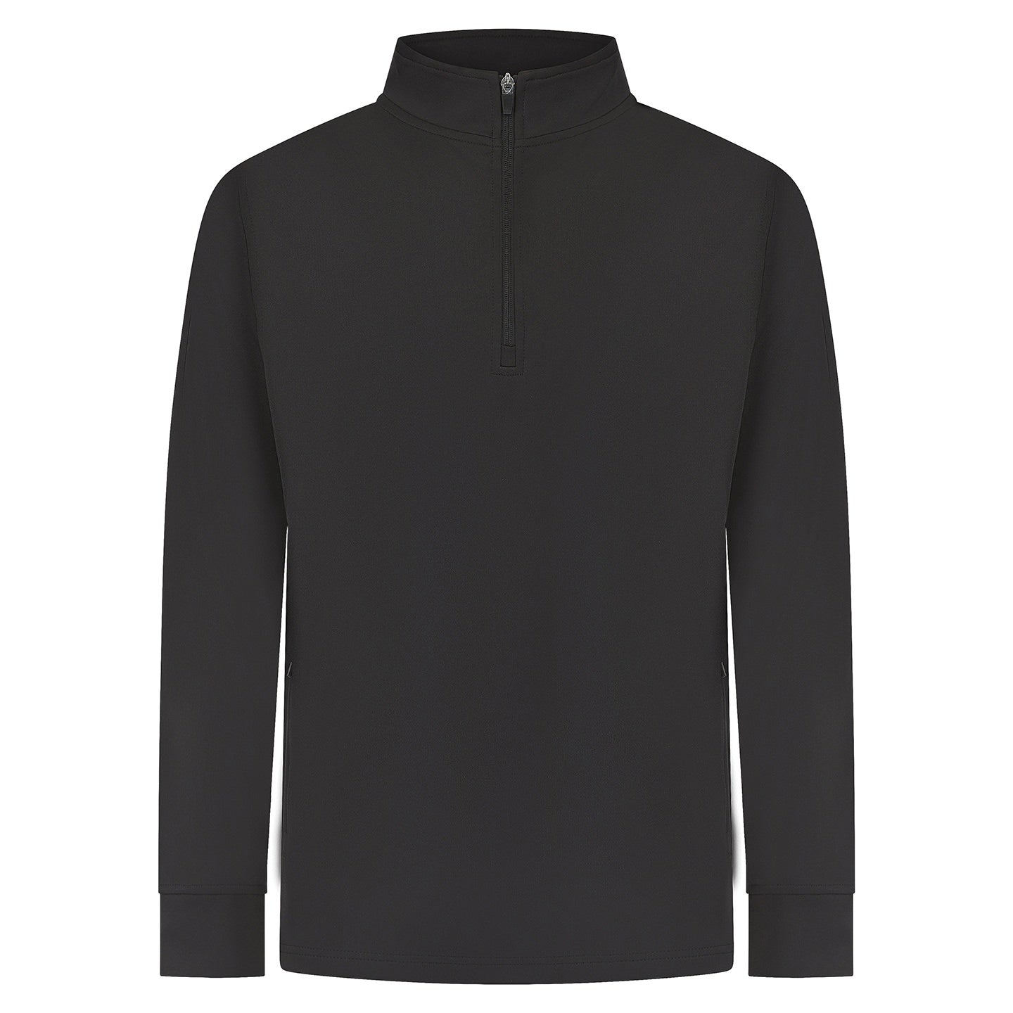 Black - Front - Finden & Hales Mens Quarter Zip Track Top