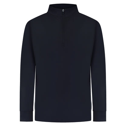 Navy - Front - Finden & Hales Mens Quarter Zip Track Top