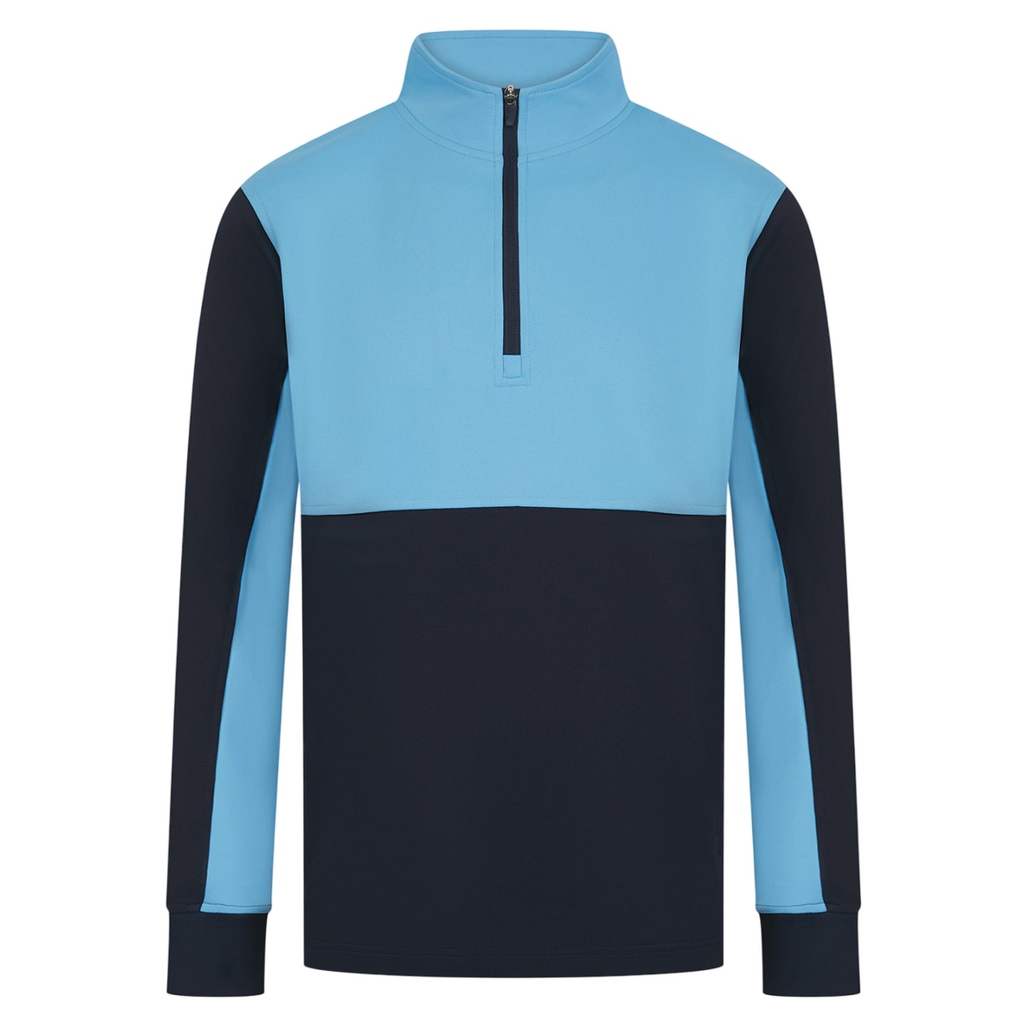 Navy-Sky - Front - Finden & Hales Mens Quarter Zip Track Top