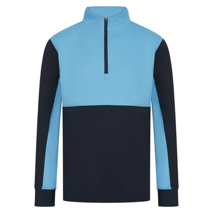 Navy-Sky - Front - Finden & Hales Mens Quarter Zip Track Top