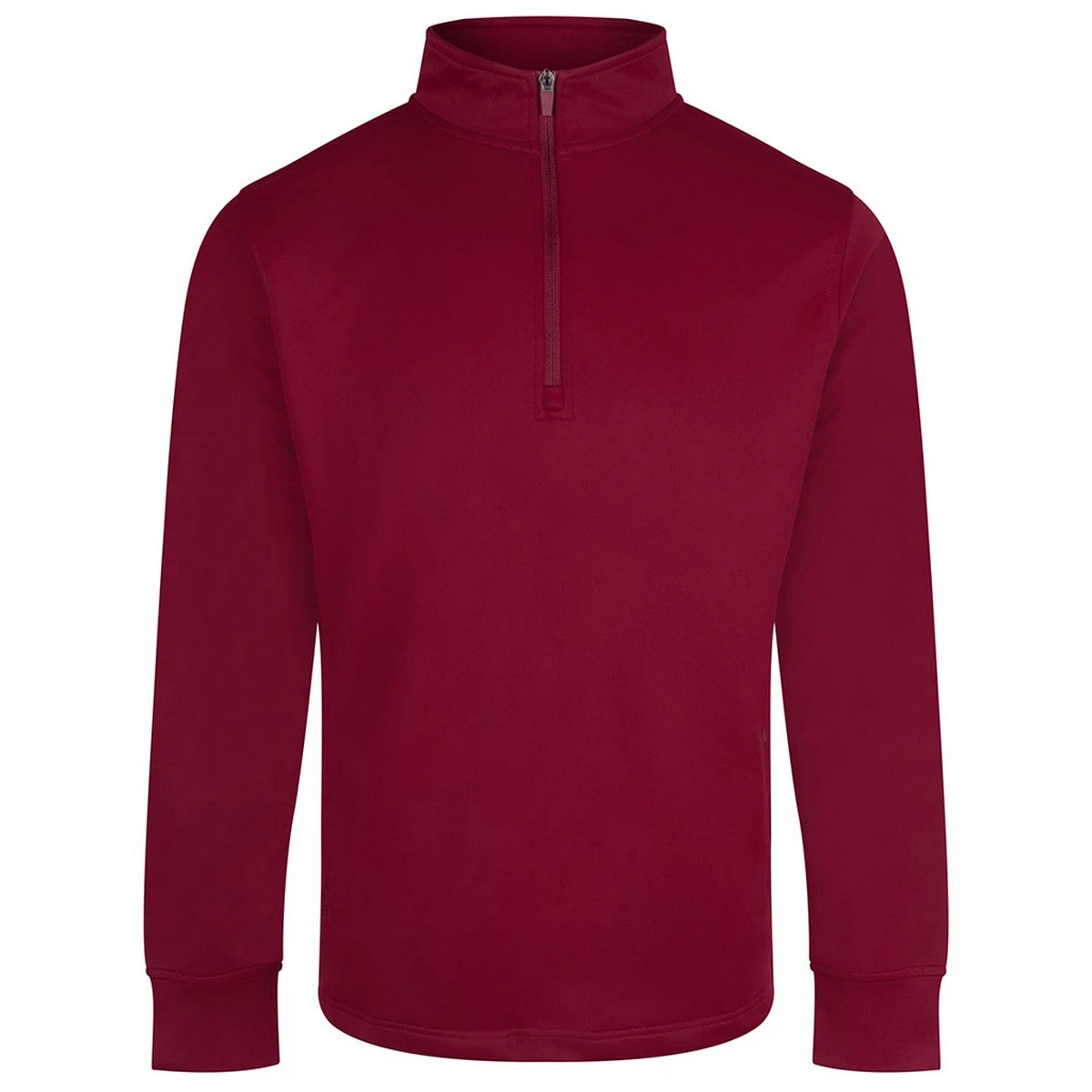 Burgundy - Front - Finden & Hales Mens Quarter Zip Track Top