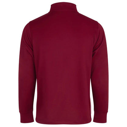 Burgundy - Back - Finden & Hales Mens Quarter Zip Track Top