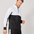 Black-White - Side - Finden & Hales Mens Quarter Zip Track Top