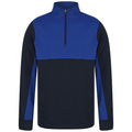 Navy-Royal Blue - Front - Finden & Hales Mens Quarter Zip Track Top