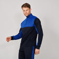 Navy-Royal Blue - Back - Finden & Hales Mens Quarter Zip Track Top