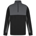 Black-Gunmetal Grey - Front - Finden & Hales Mens Quarter Zip Track Top