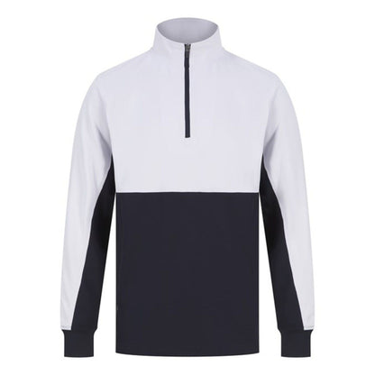 Navy-White - Front - Finden & Hales Mens Quarter Zip Track Top