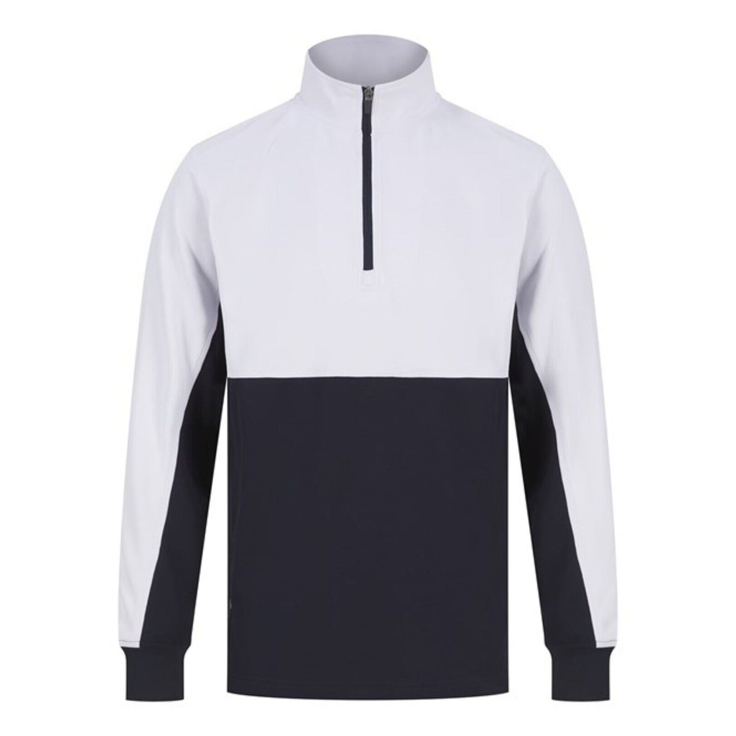 Navy-White - Front - Finden & Hales Mens Quarter Zip Track Top