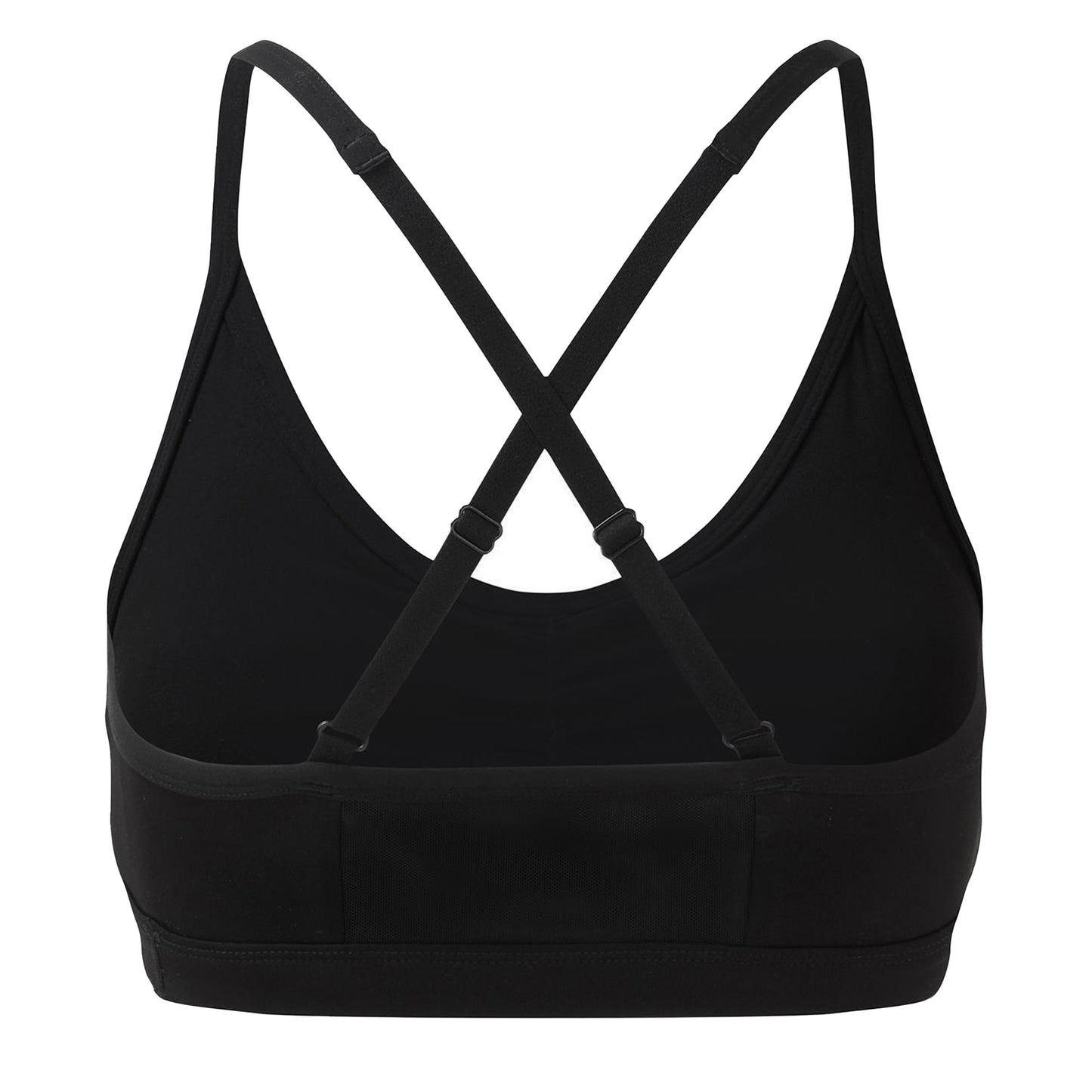 Black - Back - TriDri Womens-Ladies Ruched Medium Impact Sports Bra