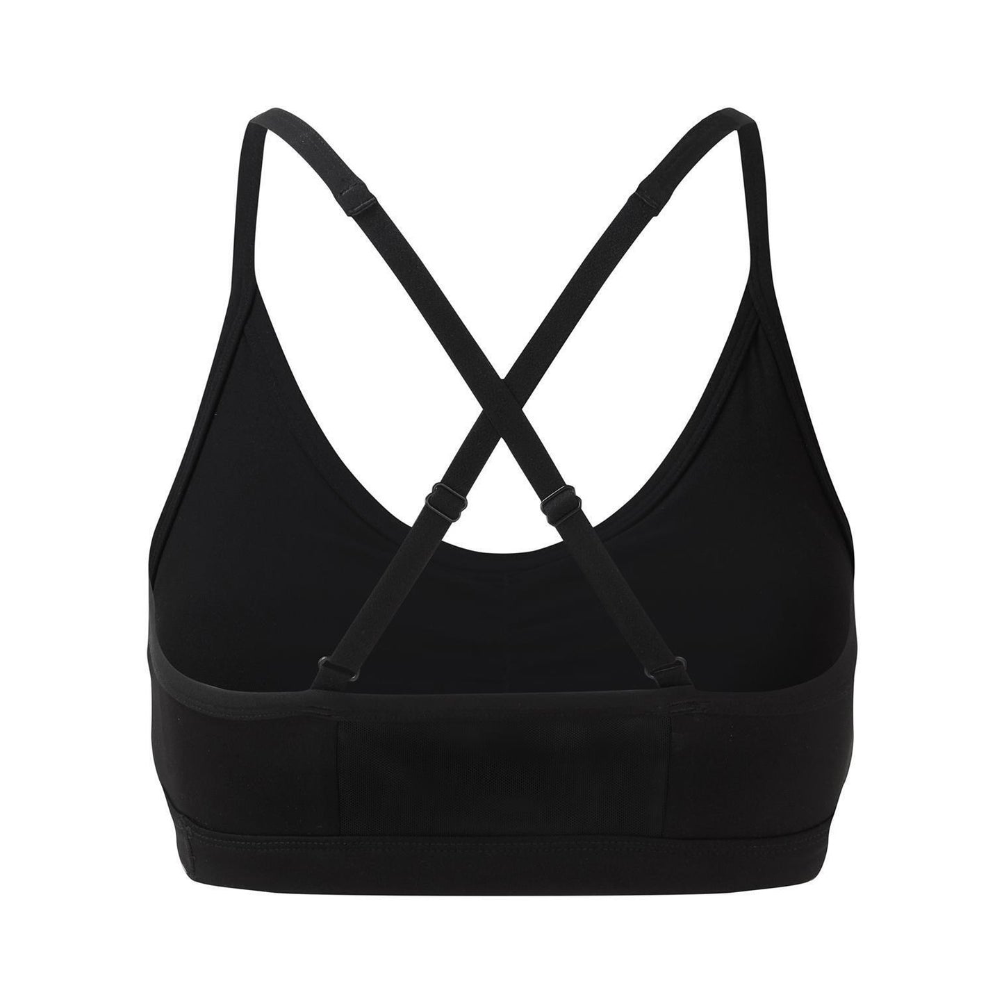 Black - Pack Shot - TriDri Womens-Ladies Ruched Medium Impact Sports Bra