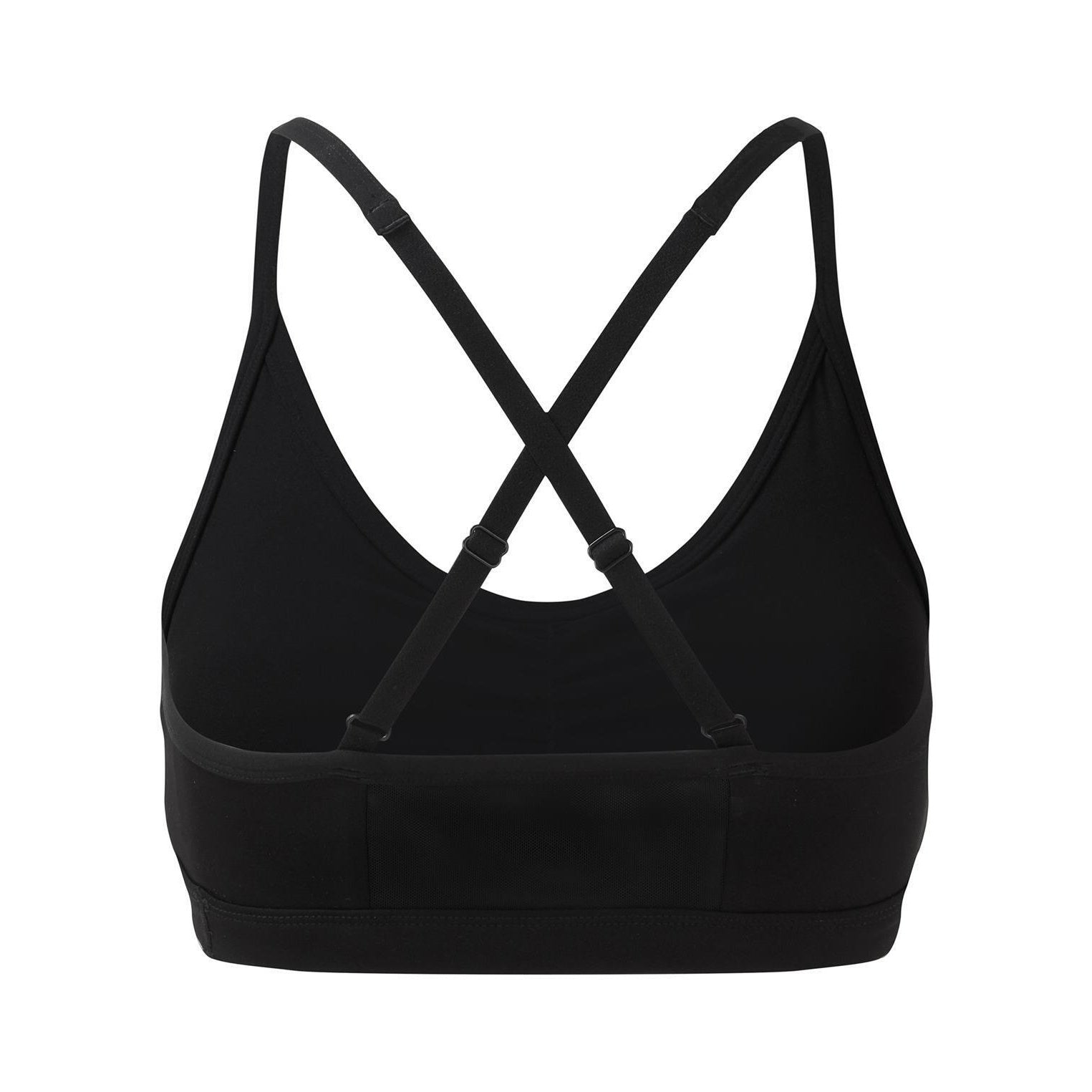 Black - Pack Shot - TriDri Womens-Ladies Ruched Medium Impact Sports Bra