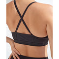 Black - Close up - TriDri Womens-Ladies Ruched Medium Impact Sports Bra