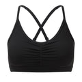 Black - Front - TriDri Womens-Ladies Ruched Medium Impact Sports Bra