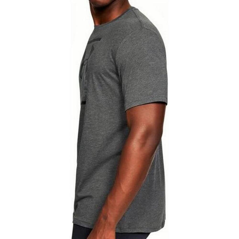 Charcoal Medium Heather-Graphite-Black - Side - Under Armour Mens Foundation Short-Sleeved T-Shirt