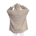 Natural - Back - Ribbon Unisex Adult Teddy Fleece Oversized Hoodie