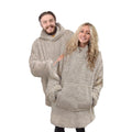 Natural - Front - Ribbon Unisex Adult Teddy Fleece Oversized Hoodie