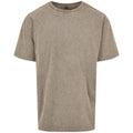 Dark Khaki - Front - Build Your Brand Mens Heavyweight Oversized T-Shirt