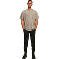 Dark Khaki - Back - Build Your Brand Mens Heavyweight Oversized T-Shirt