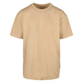 Union Beige - Front - Build Your Brand Mens Heavyweight Oversized T-Shirt