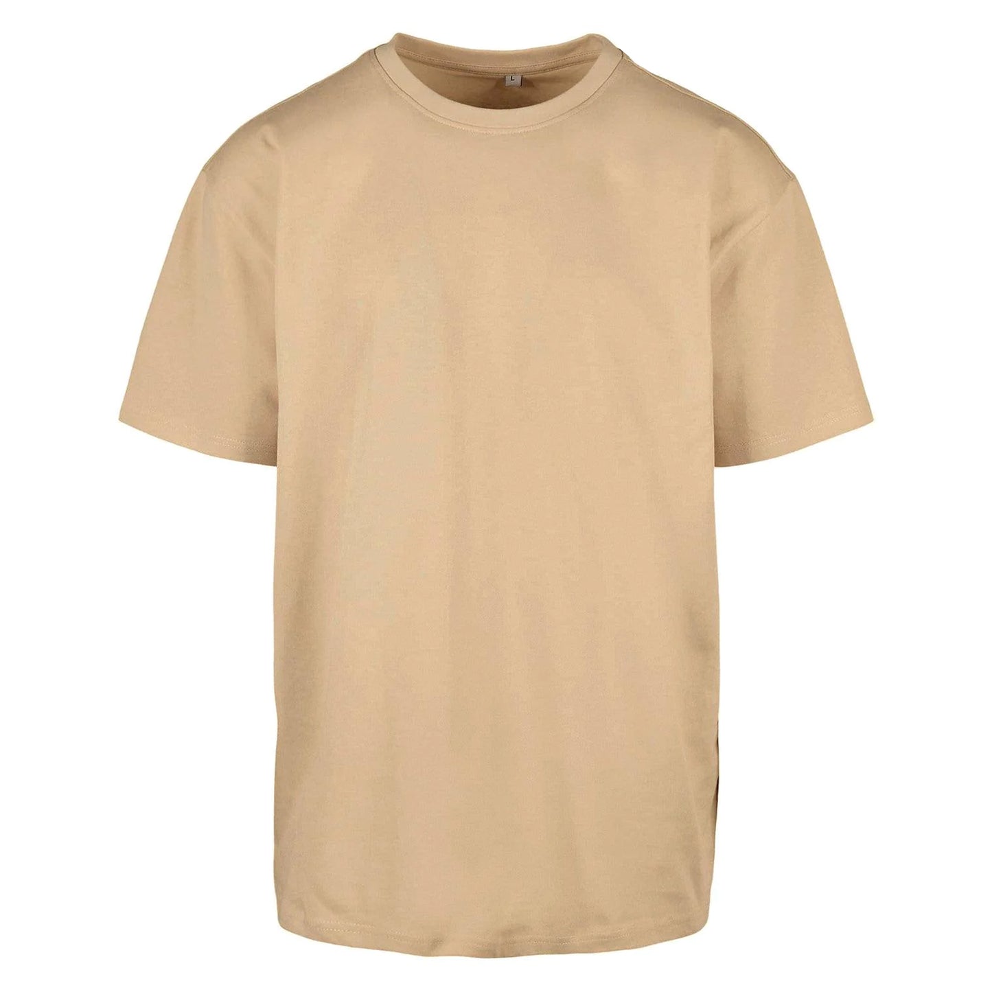 Union Beige - Front - Build Your Brand Mens Heavyweight Oversized T-Shirt