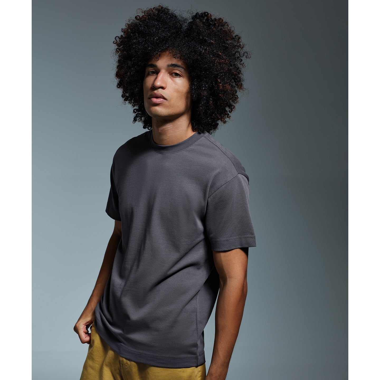 Charcoal - Back - Anthem Mens Heavyweight T-Shirt