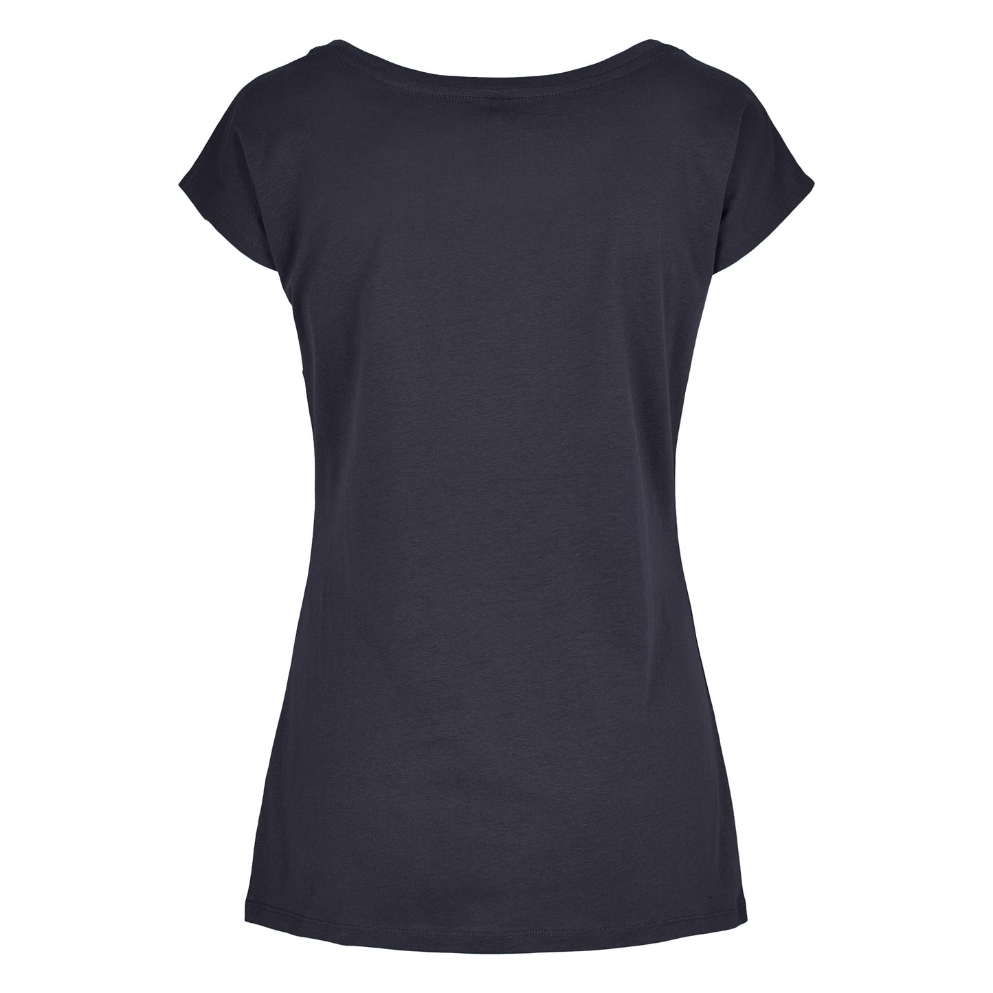 Navy - Back - Build Your Brand Womens-Ladies Wide Neck T-Shirt