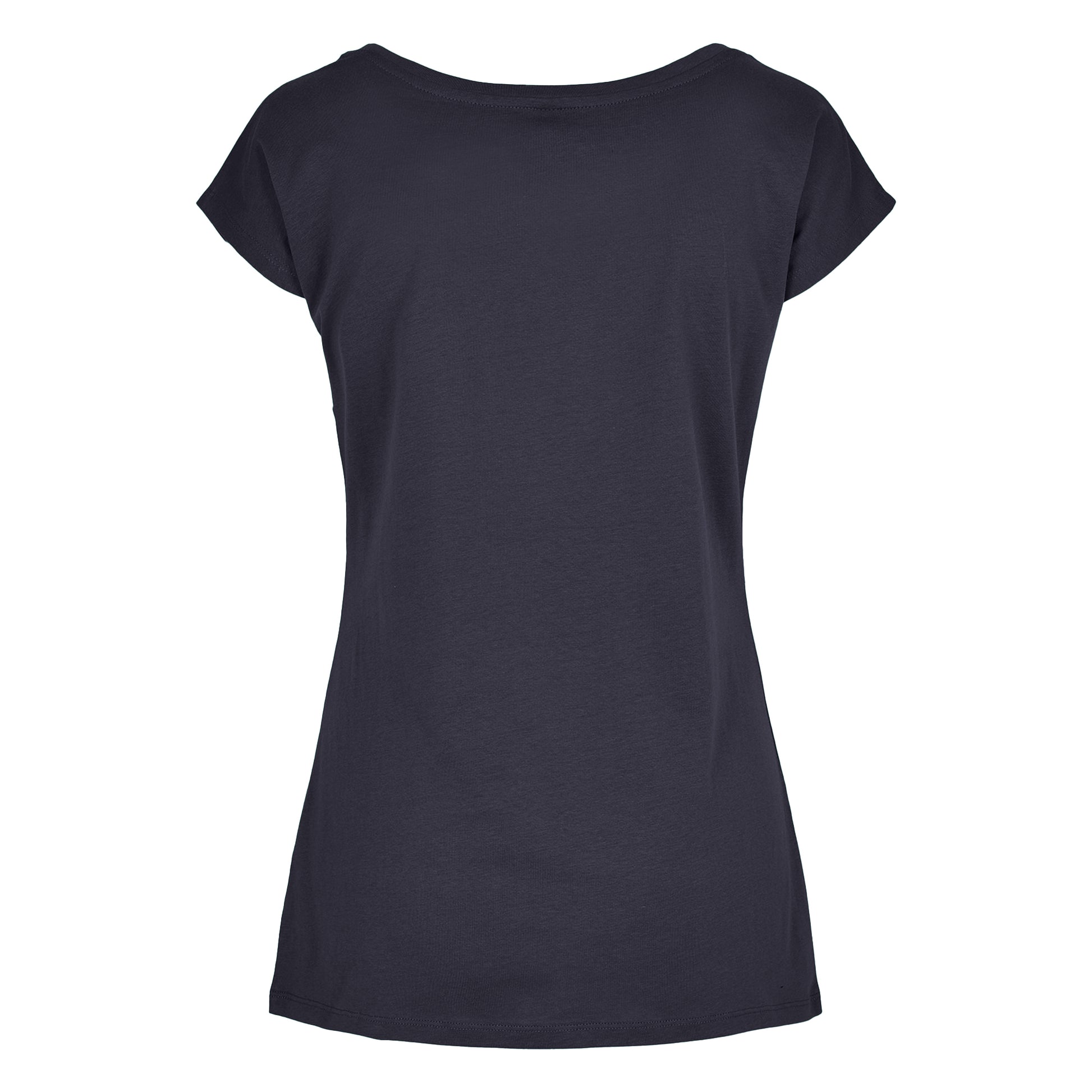 Navy - Back - Build Your Brand Womens-Ladies Wide Neck T-Shirt