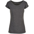 Charcoal - Front - Build Your Brand Womens-Ladies Wide Neck T-Shirt