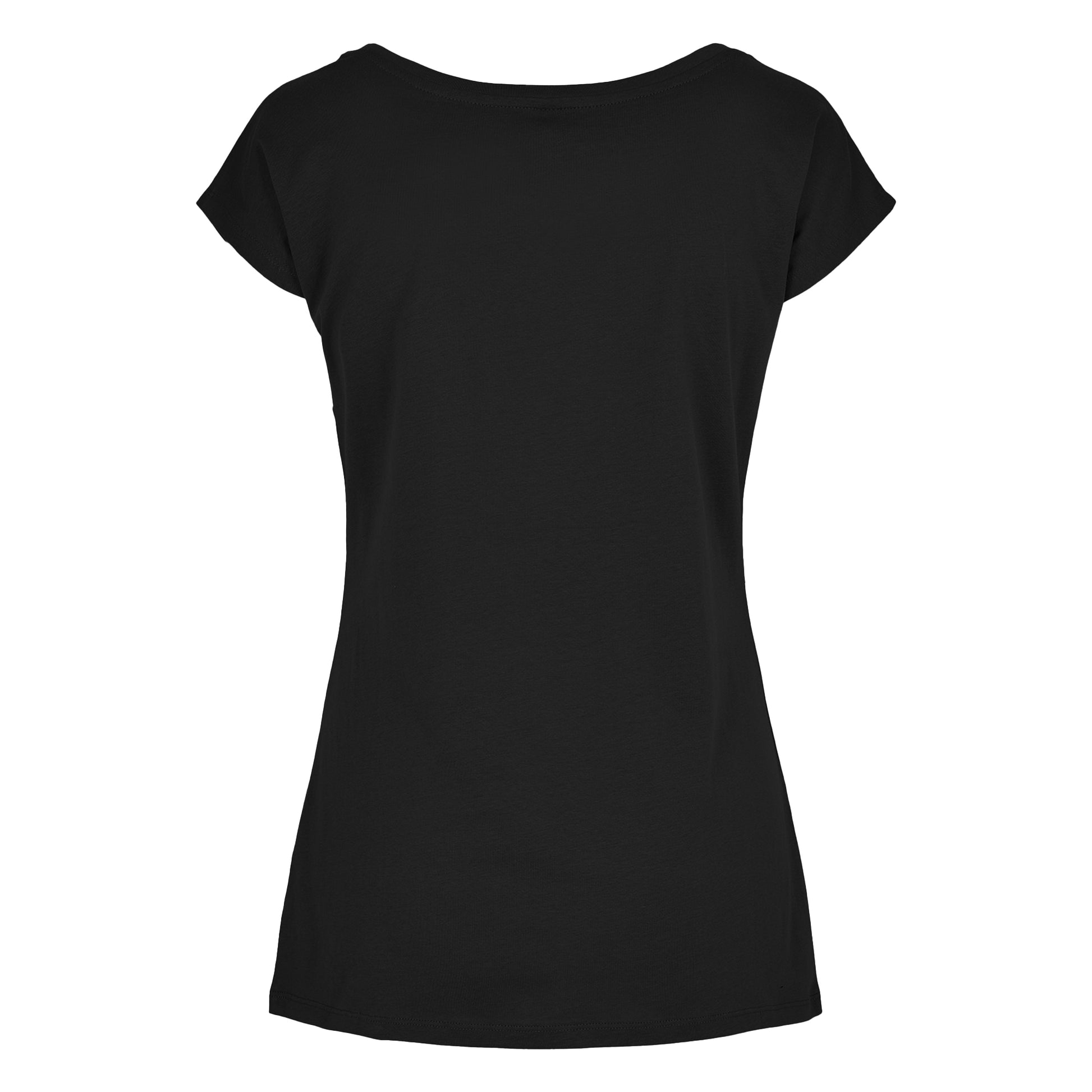 Black - Back - Build Your Brand Womens-Ladies Wide Neck T-Shirt