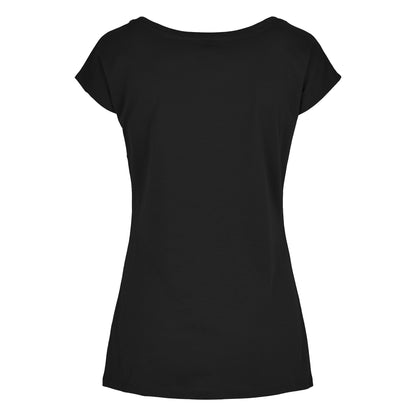 Black - Back - Build Your Brand Womens-Ladies Wide Neck T-Shirt