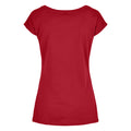 Burgundy - Back - Build Your Brand Womens-Ladies Wide Neck T-Shirt