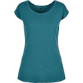 Teal - Front - Build Your Brand Womens-Ladies Wide Neck T-Shirt