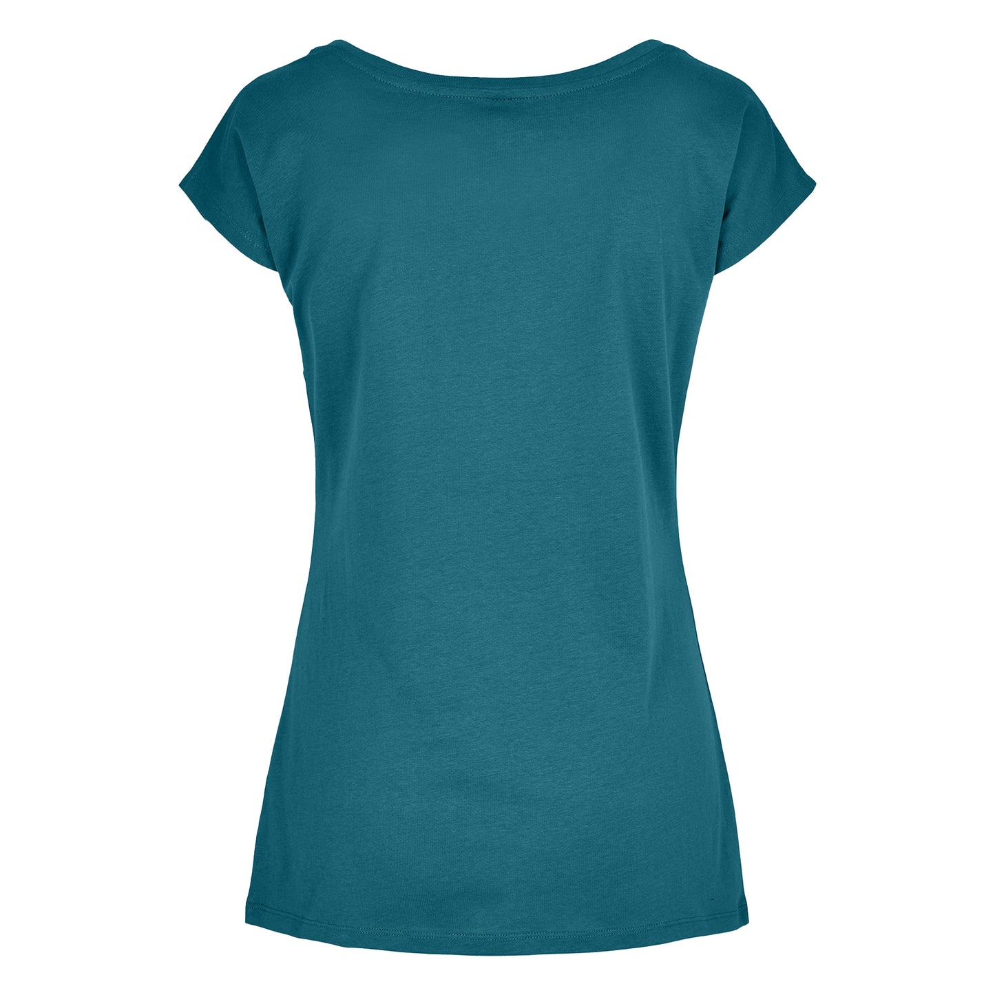 Teal - Back - Build Your Brand Womens-Ladies Wide Neck T-Shirt