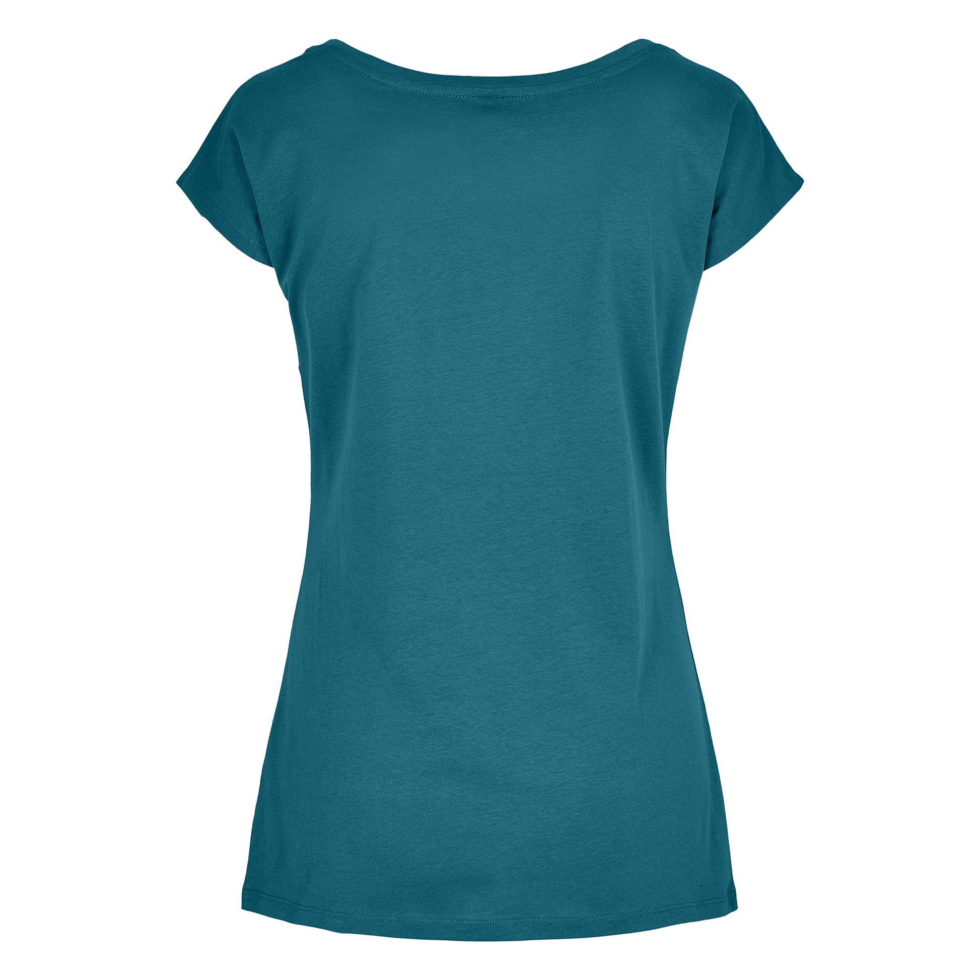 Teal - Back - Build Your Brand Womens-Ladies Wide Neck T-Shirt