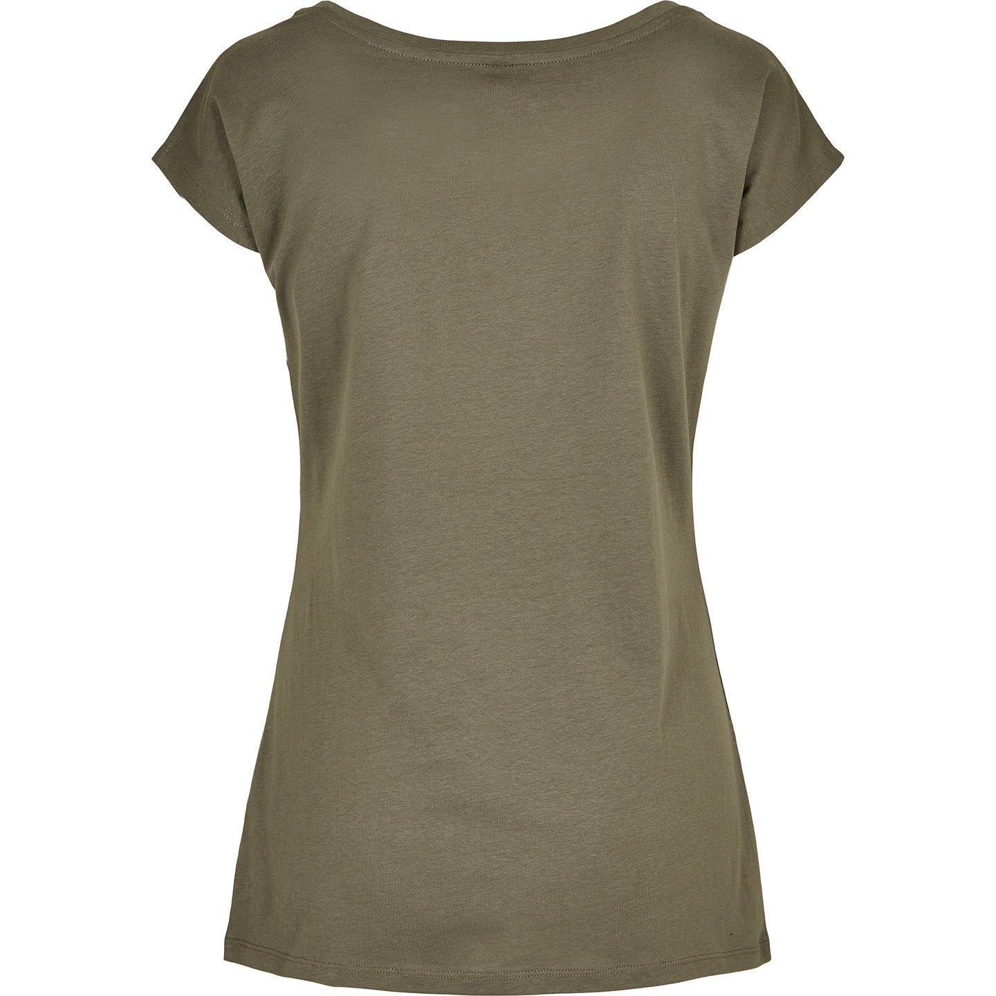Olive - Back - Build Your Brand Womens-Ladies Wide Neck T-Shirt