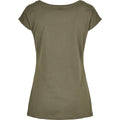 Olive - Back - Build Your Brand Womens-Ladies Wide Neck T-Shirt