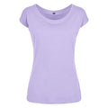 Lilac - Front - Build Your Brand Womens-Ladies Wide Neck T-Shirt
