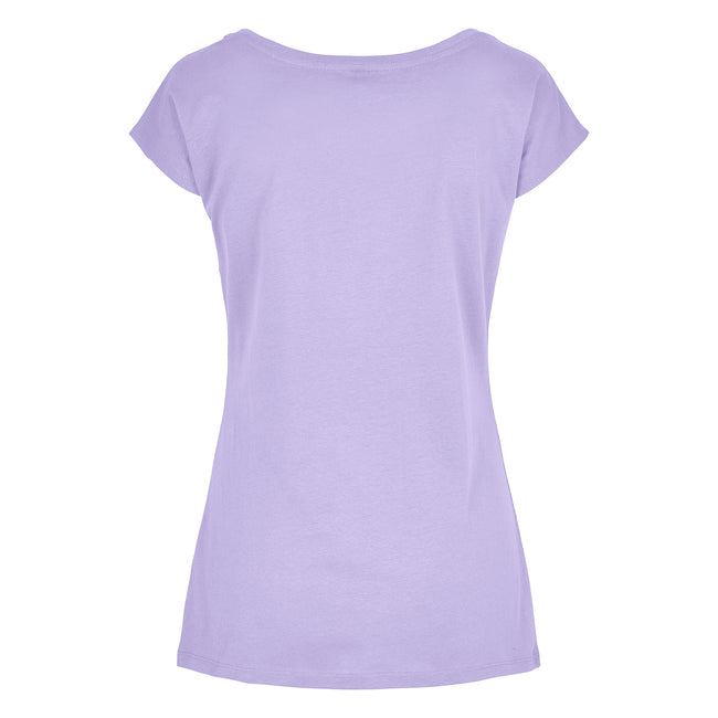 Lilac - Back - Build Your Brand Womens-Ladies Wide Neck T-Shirt