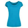 Ocean Blue - Front - Build Your Brand Womens-Ladies Wide Neck T-Shirt