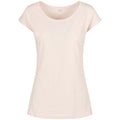 Pink - Front - Build Your Brand Womens-Ladies Wide Neck T-Shirt
