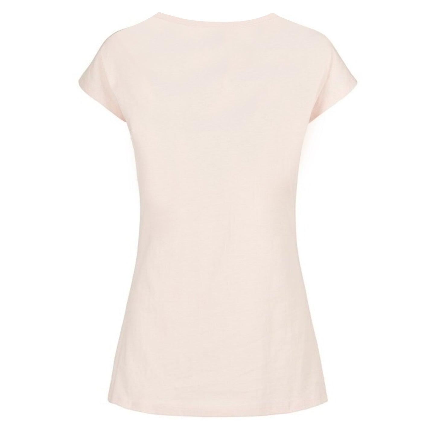 Pink - Back - Build Your Brand Womens-Ladies Wide Neck T-Shirt
