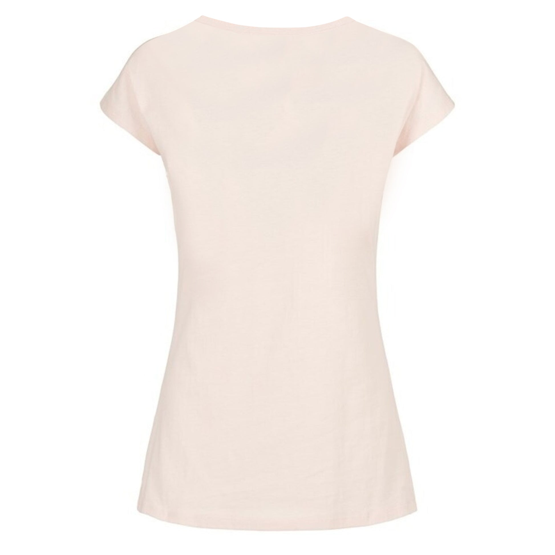 Pink - Back - Build Your Brand Womens-Ladies Wide Neck T-Shirt