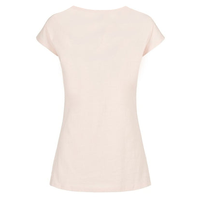 Pink - Back - Build Your Brand Womens-Ladies Wide Neck T-Shirt